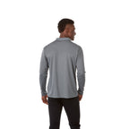 Mori Long Sleeve Performance Polo for Men Laser Engraving - Steel Grey - Back On Model