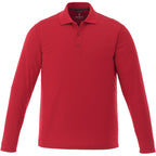 Mori Long Sleeve Performance Polo for Men Laser Engraving - Team Red - Front Flat