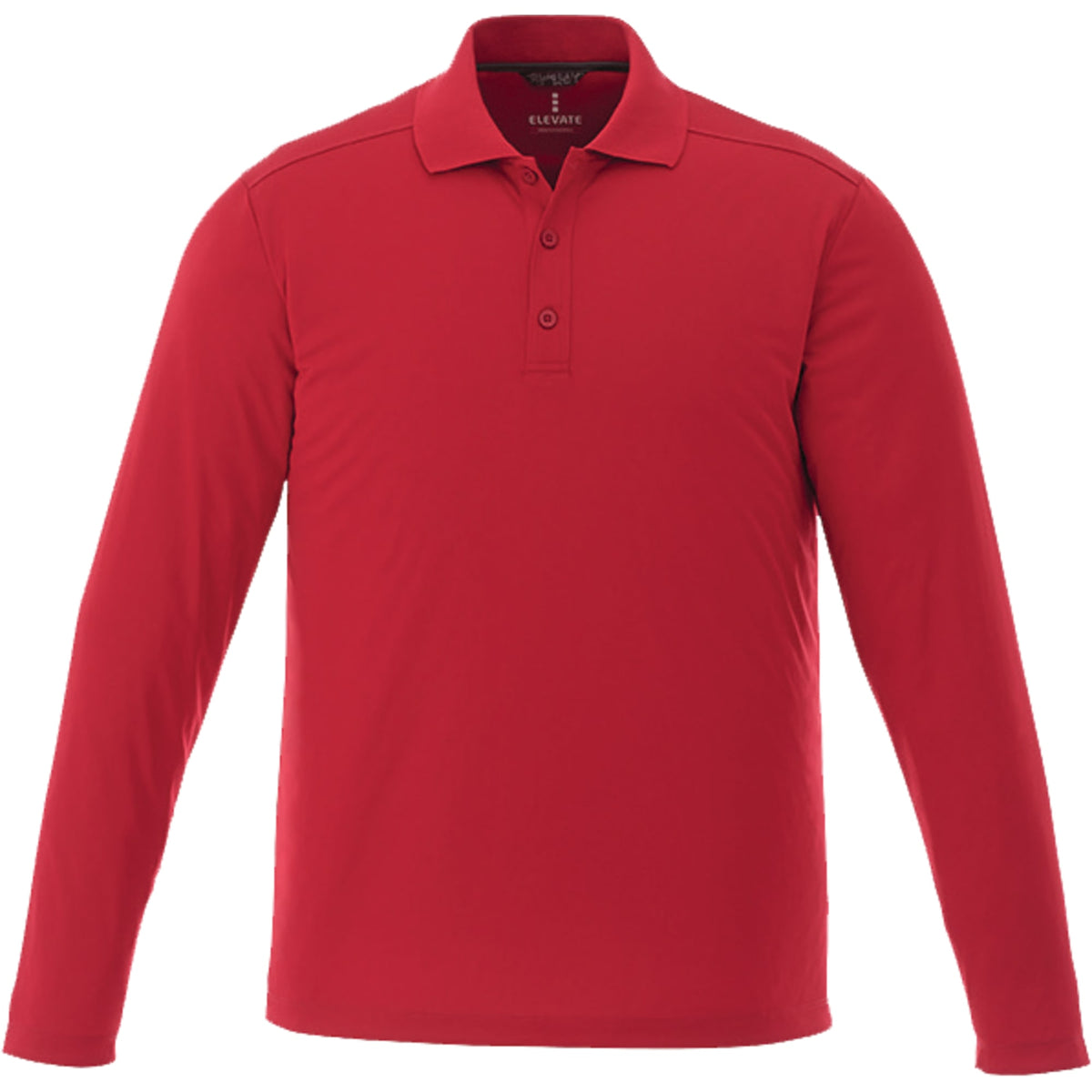 Mori Long Sleeve Performance Polo for Men Laser Engraving - Team Red - Front Flat