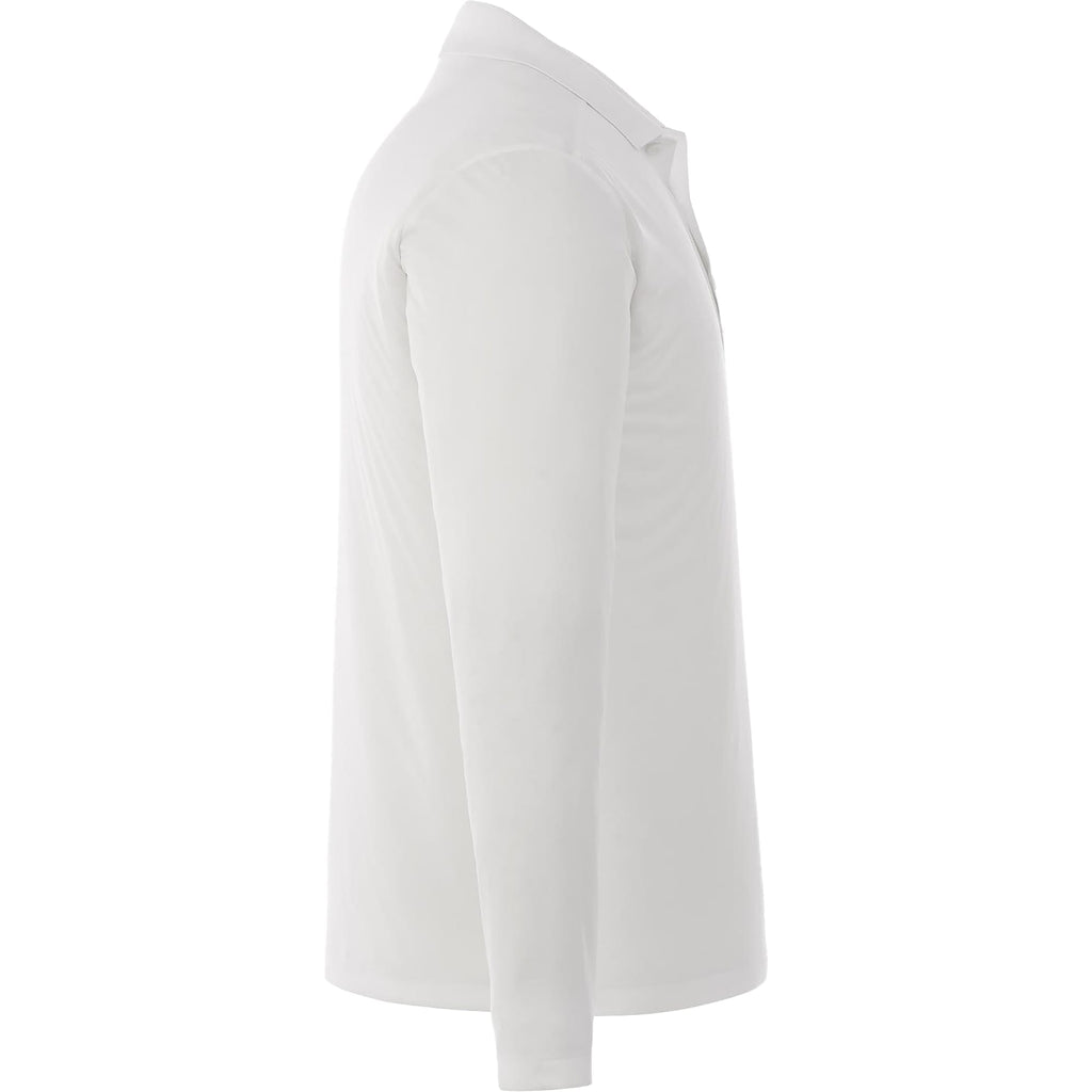 Mori Long Sleeve Performance Polo for Men Laser Engraving - White - Right Side
