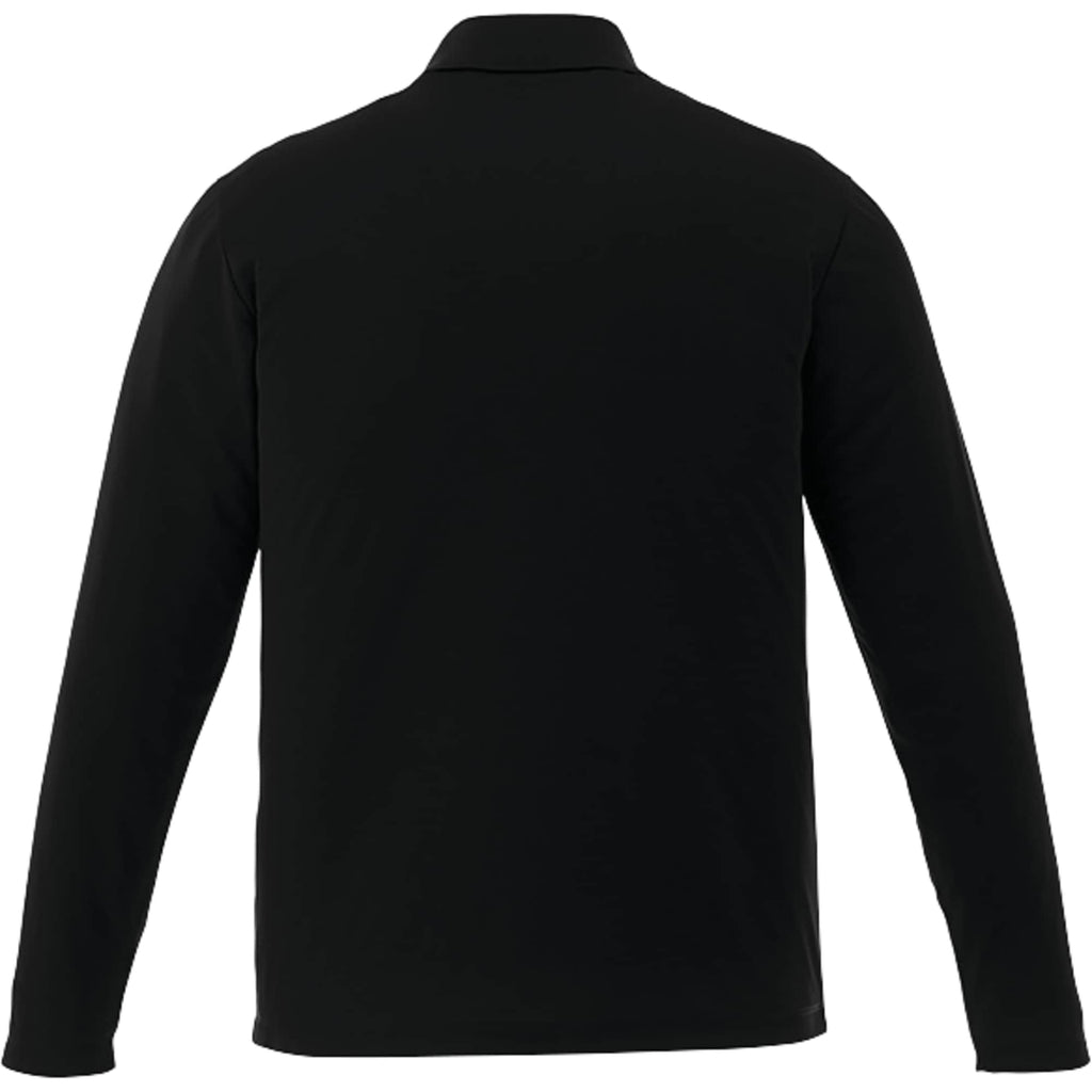 Mori Long Sleeve Performance Polo for Men Transfer - Black - Back Flat