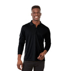 Mori Long Sleeve Performance Polo for Men Transfer - Black - Front On Model