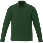 Mori Long Sleeve Performance Polo for Men Transfer - Forest Green - Front Flat