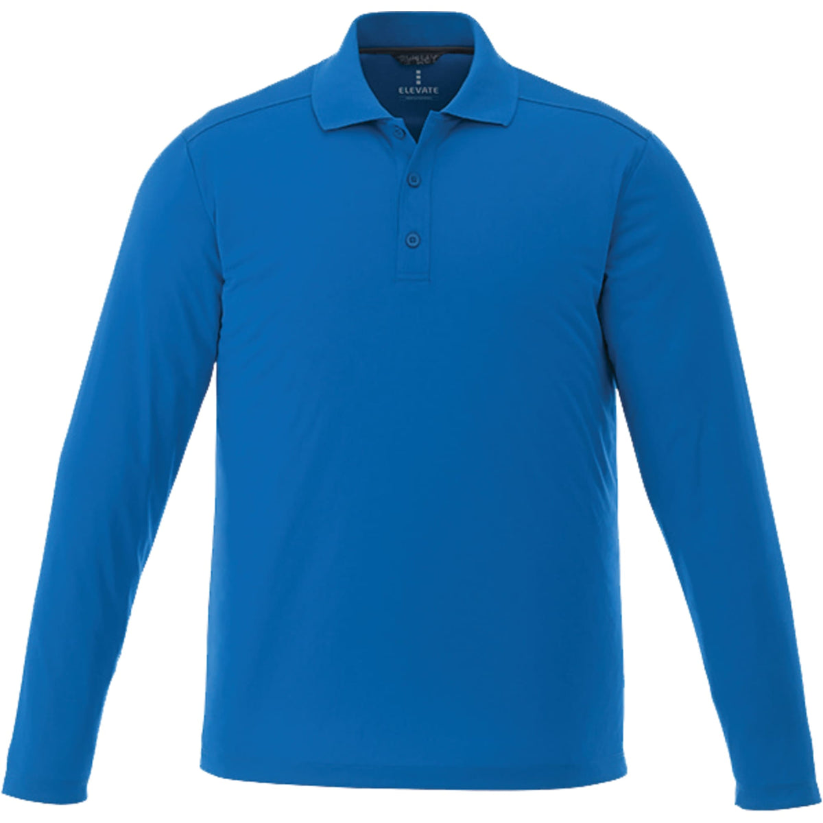 Mori Long Sleeve Performance Polo for Men Transfer - Olympic Blue - Front Flat