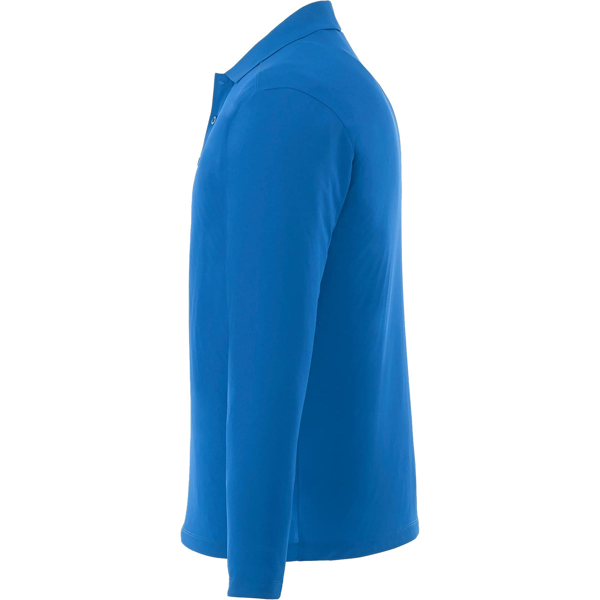 Mori Long Sleeve Performance Polo for Men Transfer - Olympic Blue - Left Side