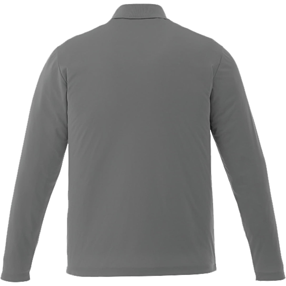 Mori Long Sleeve Performance Polo for Men Transfer - Steel Grey - Back Flat