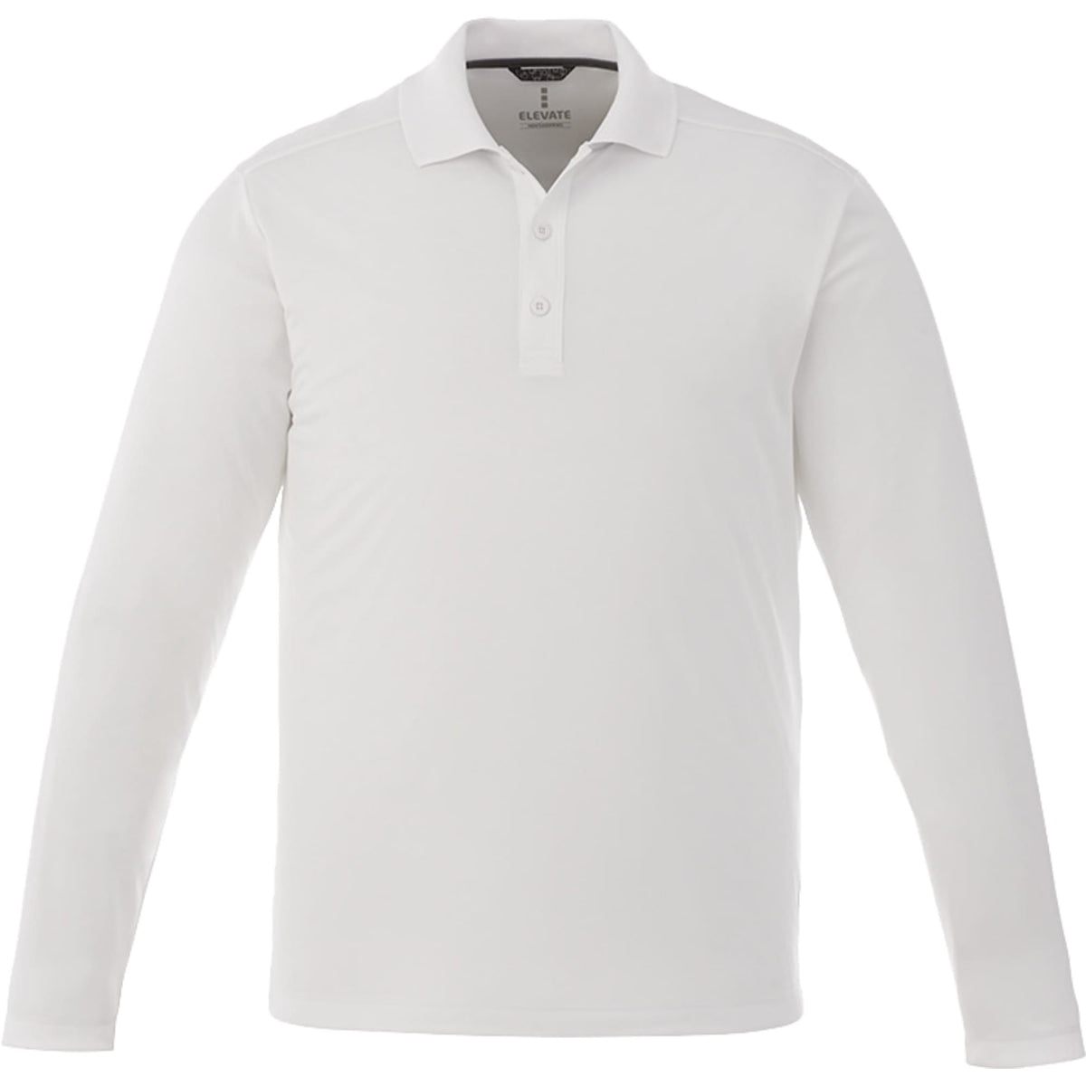 Mori Long Sleeve Performance Polo for Men Transfer - White - Front Flat