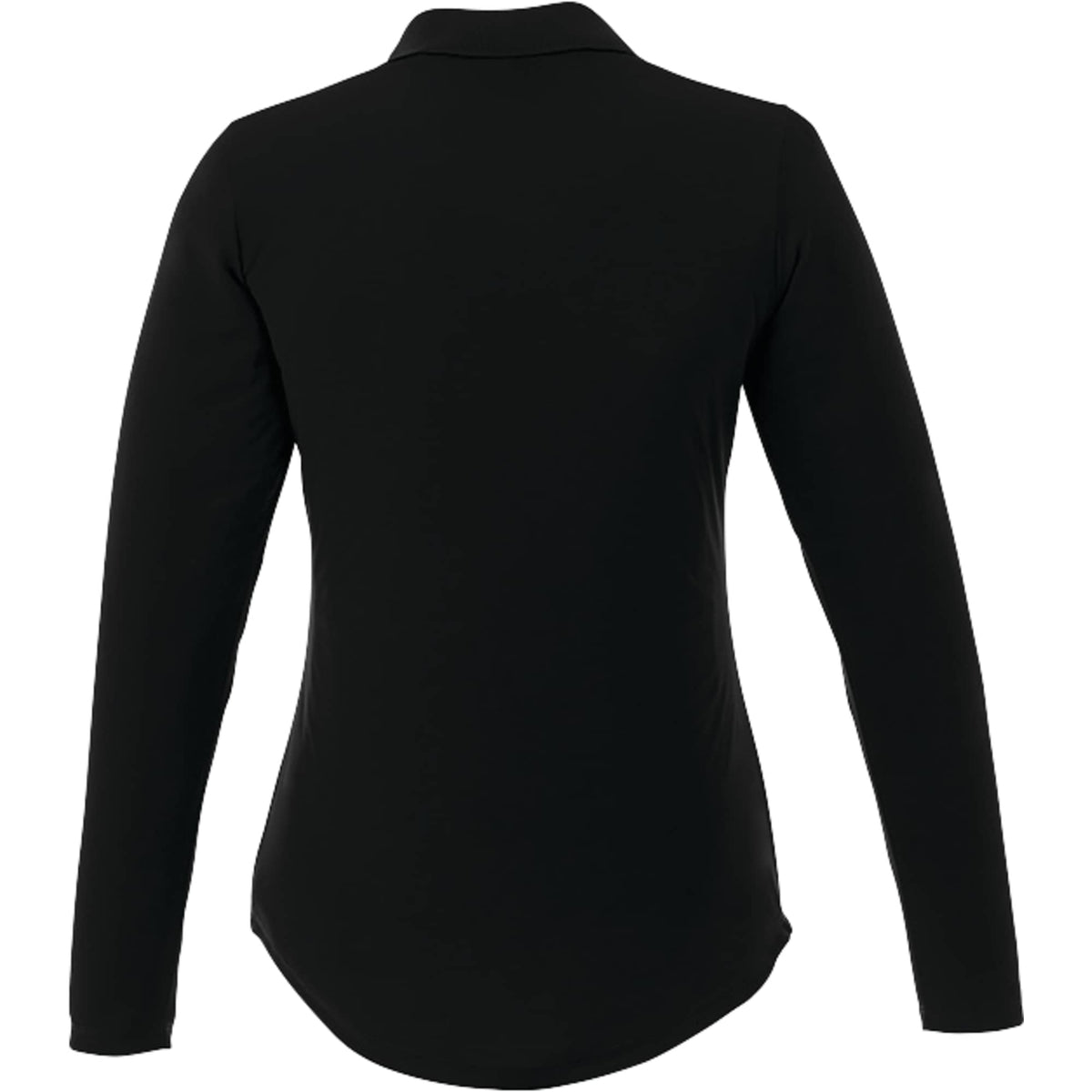 Mori Long Sleeve Performance Polo for Women Debossing - Black - Back Flat