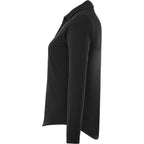 Mori Long Sleeve Performance Polo for Women Debossing - Black - Left Side