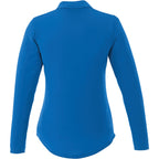 Mori Long Sleeve Performance Polo for Women Debossing - Olympic Blue - Back Flat