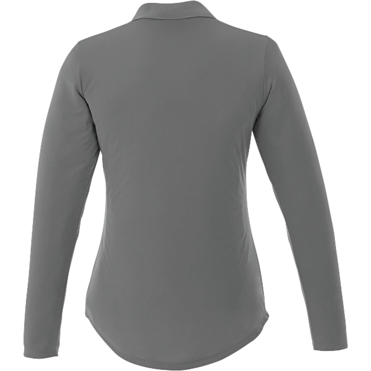 Mori Long Sleeve Performance Polo for Women Debossing - Steel Grey - Back Flat