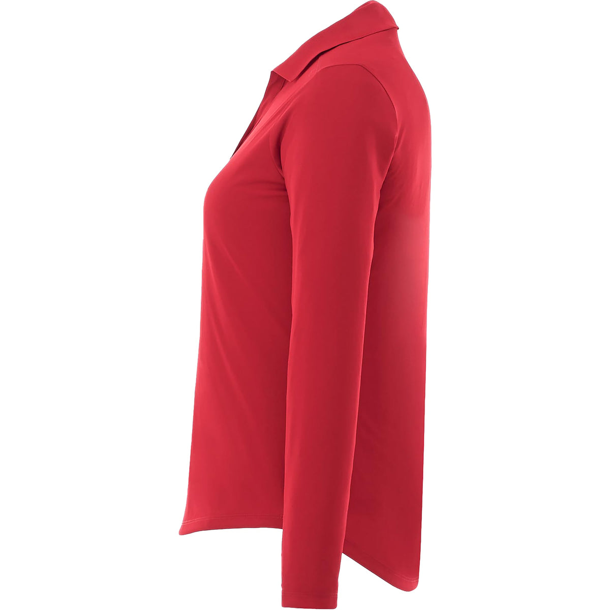 Mori Long Sleeve Performance Polo for Women Debossing - Team Red - Left Side