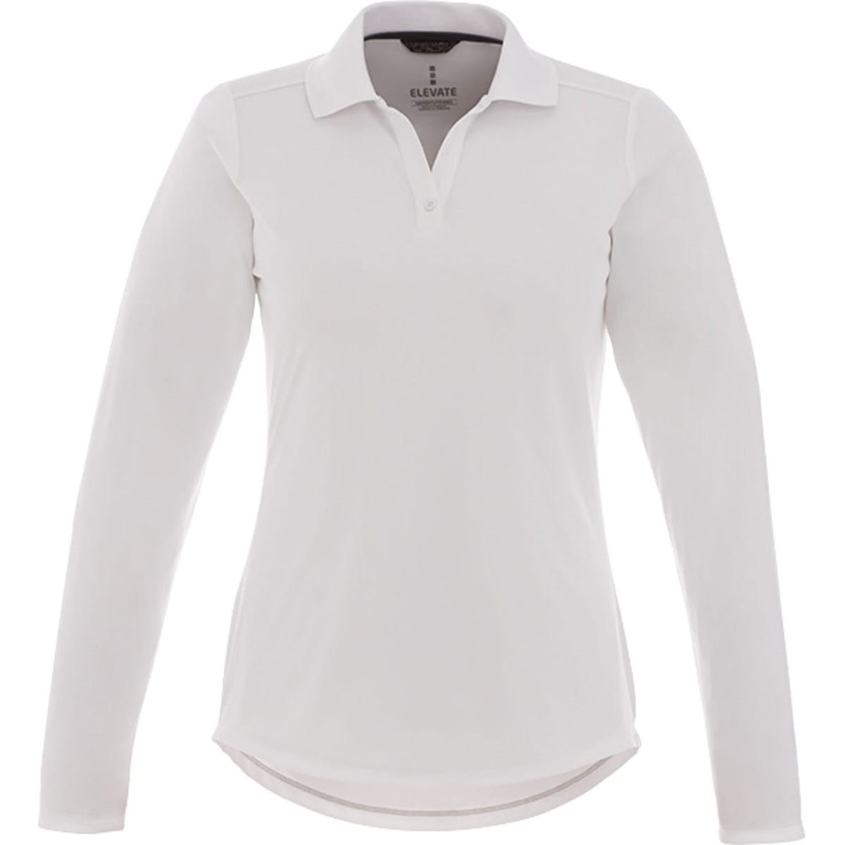 Mori Long Sleeve Performance Polo for Women Debossing - White - Front Flat