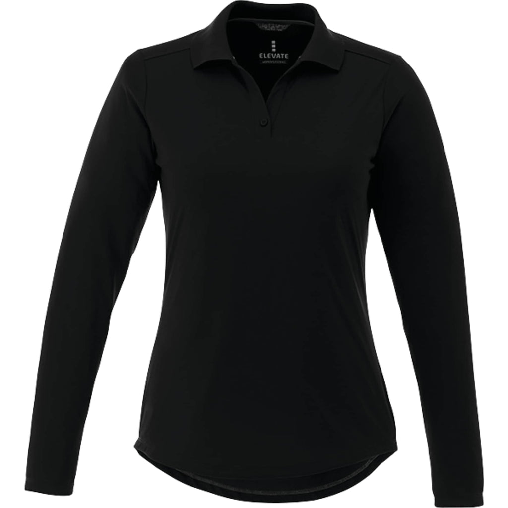 Mori Long Sleeve Performance Polo for Women Transfer - Black - Front Flat