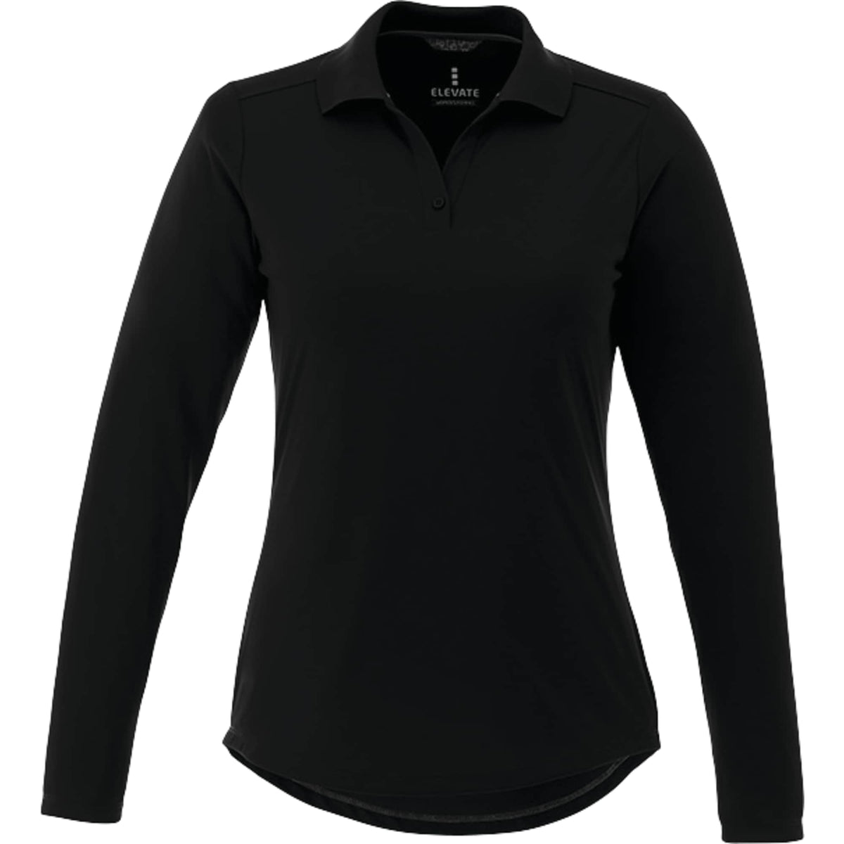 Mori Long Sleeve Performance Polo for Women Transfer - Black - Front Flat