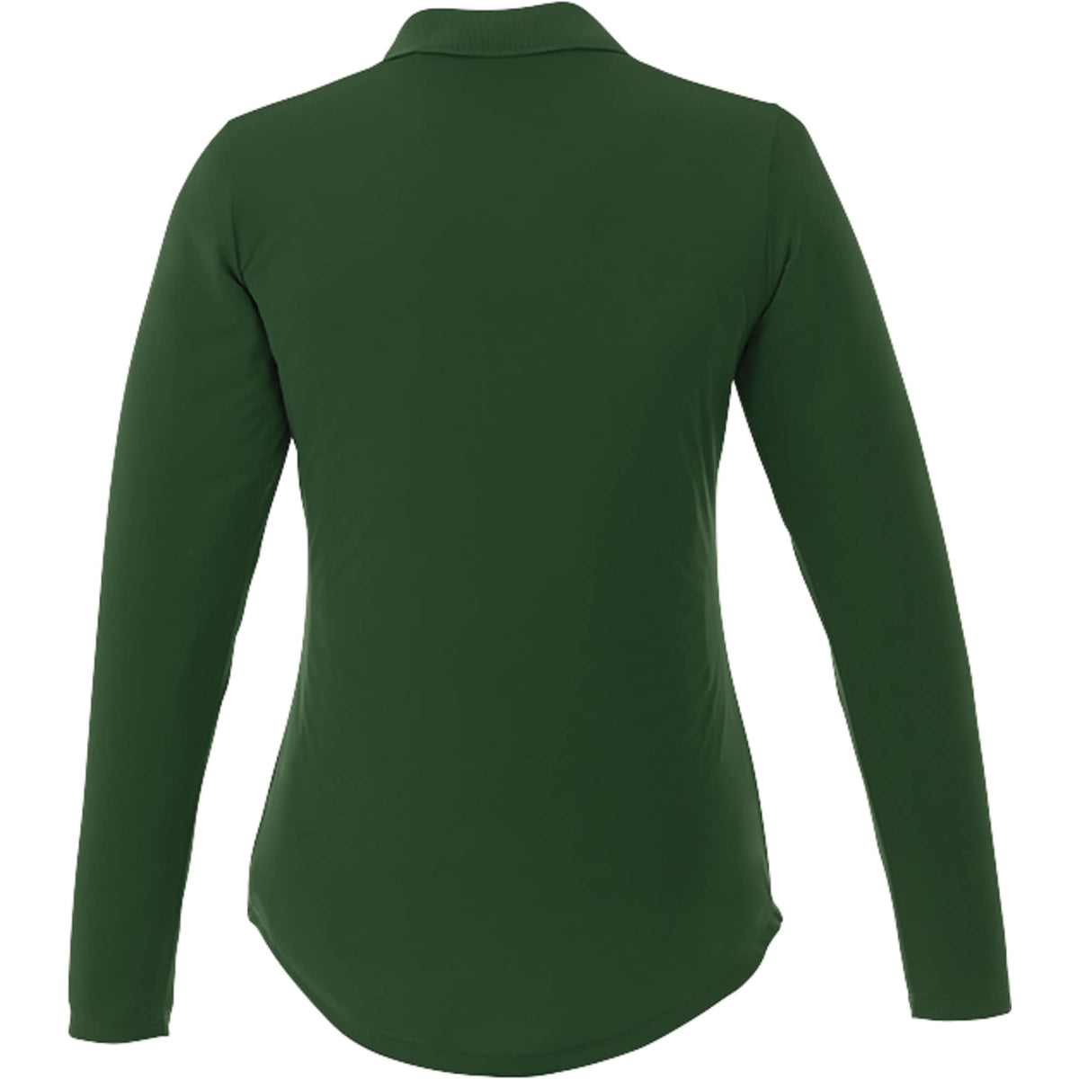 Mori Long Sleeve Performance Polo for Women Transfer - Forest Green - Back Flat