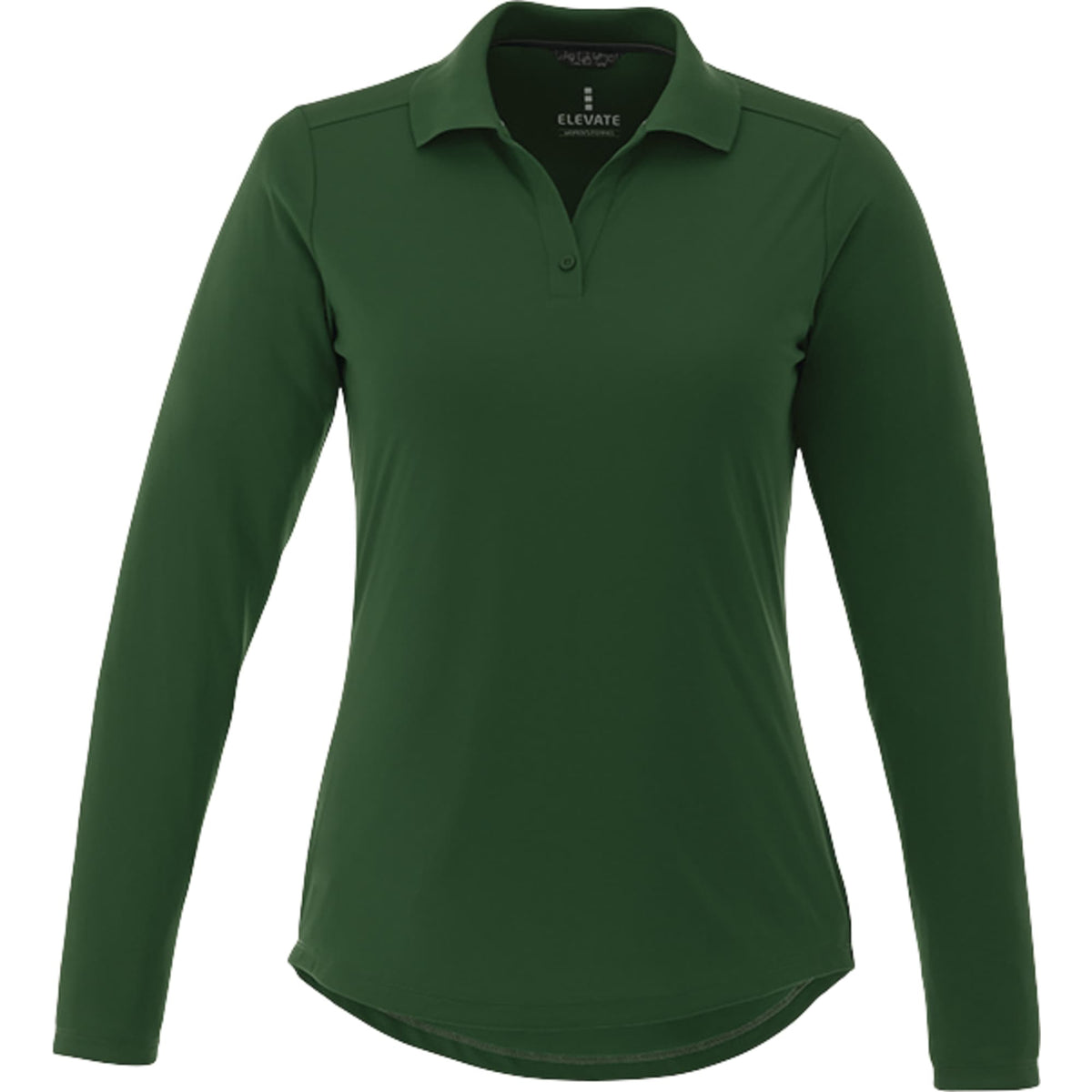 Mori Long Sleeve Performance Polo for Women Transfer - Forest Green - Front Flat