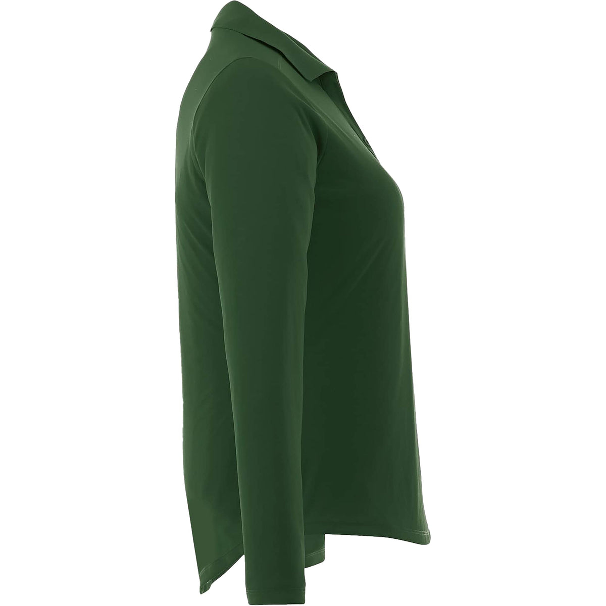 Mori Long Sleeve Performance Polo for Women Transfer - Forest Green - Right Side