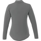 Mori Long Sleeve Performance Polo for Women Transfer - Steel Grey - Back Flat