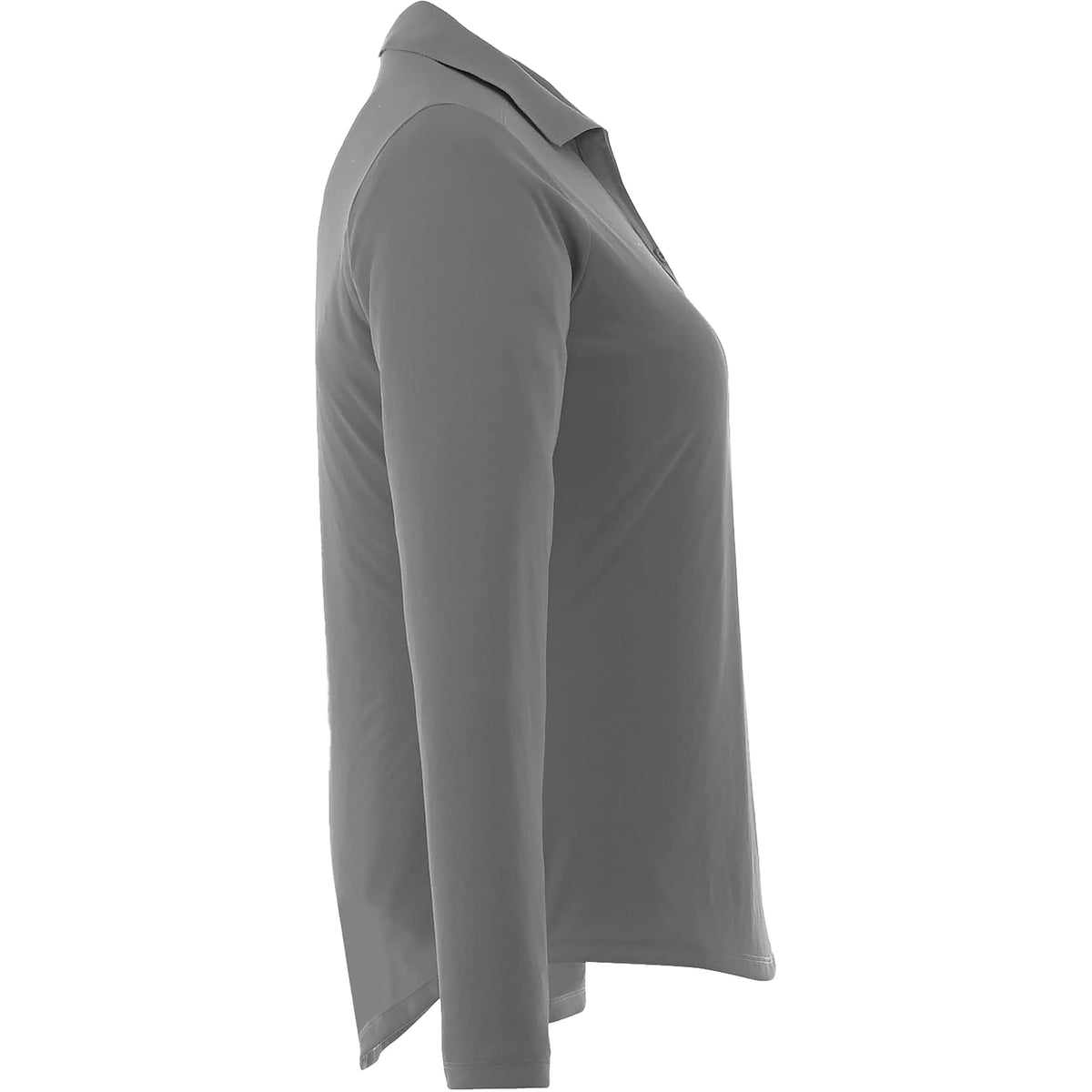 Mori Long Sleeve Performance Polo for Women Transfer - Steel Grey - Right Side