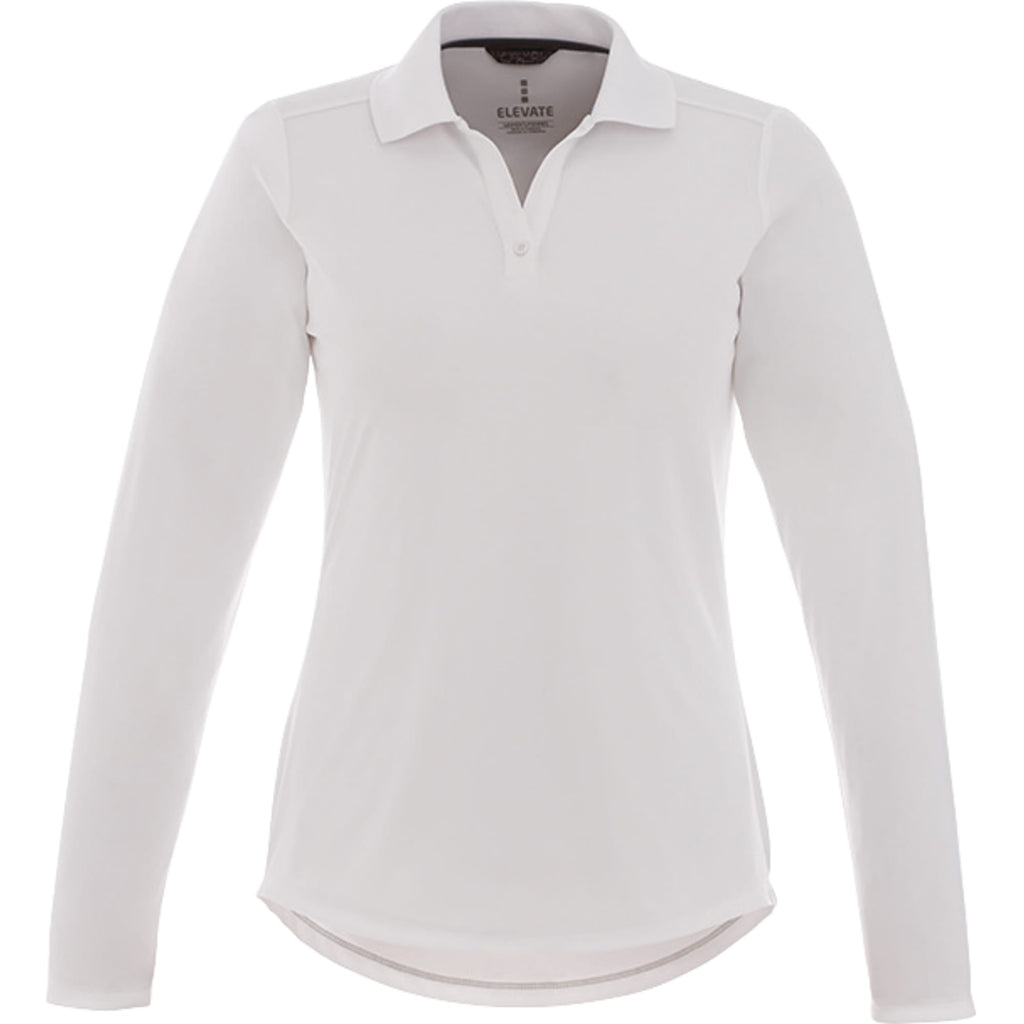 Mori Long Sleeve Performance Polo for Women Transfer - White - Front Flat