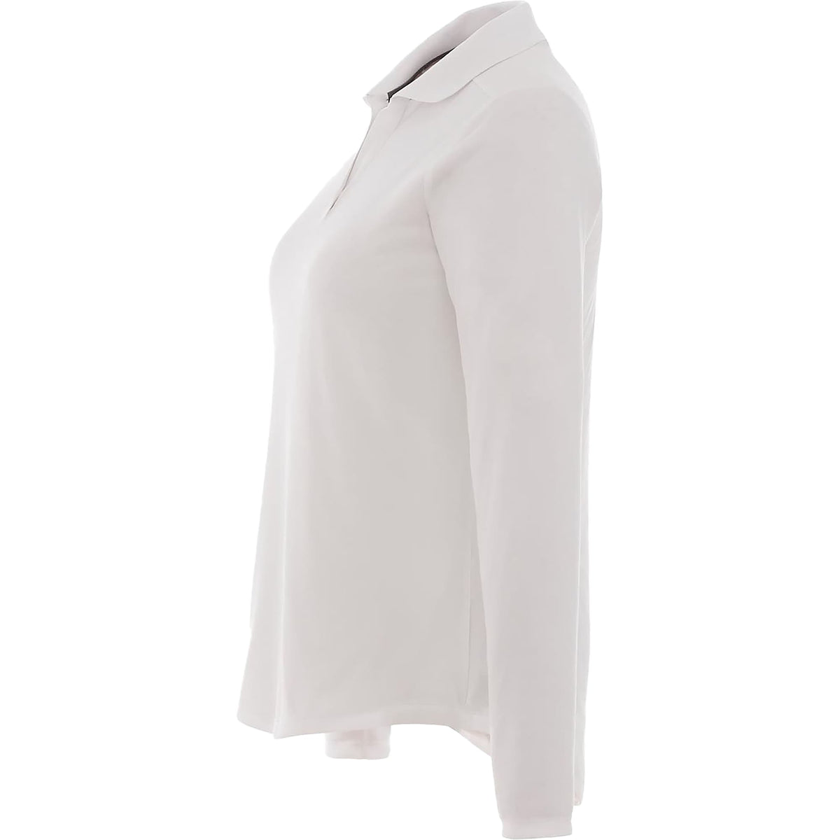 Mori Long Sleeve Performance Polo for Women Transfer - White - Left Side