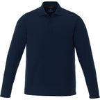 Mori Tall Long Sleeve Performance Polo for Men Debossing - Navy - Front