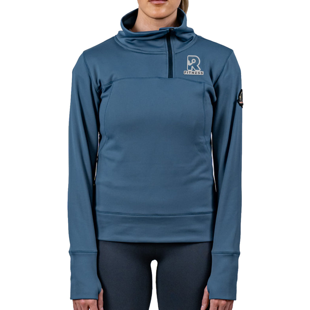 Mountain Standard Chinook Quarter Zip Fleece - Mallard Blue - Patch