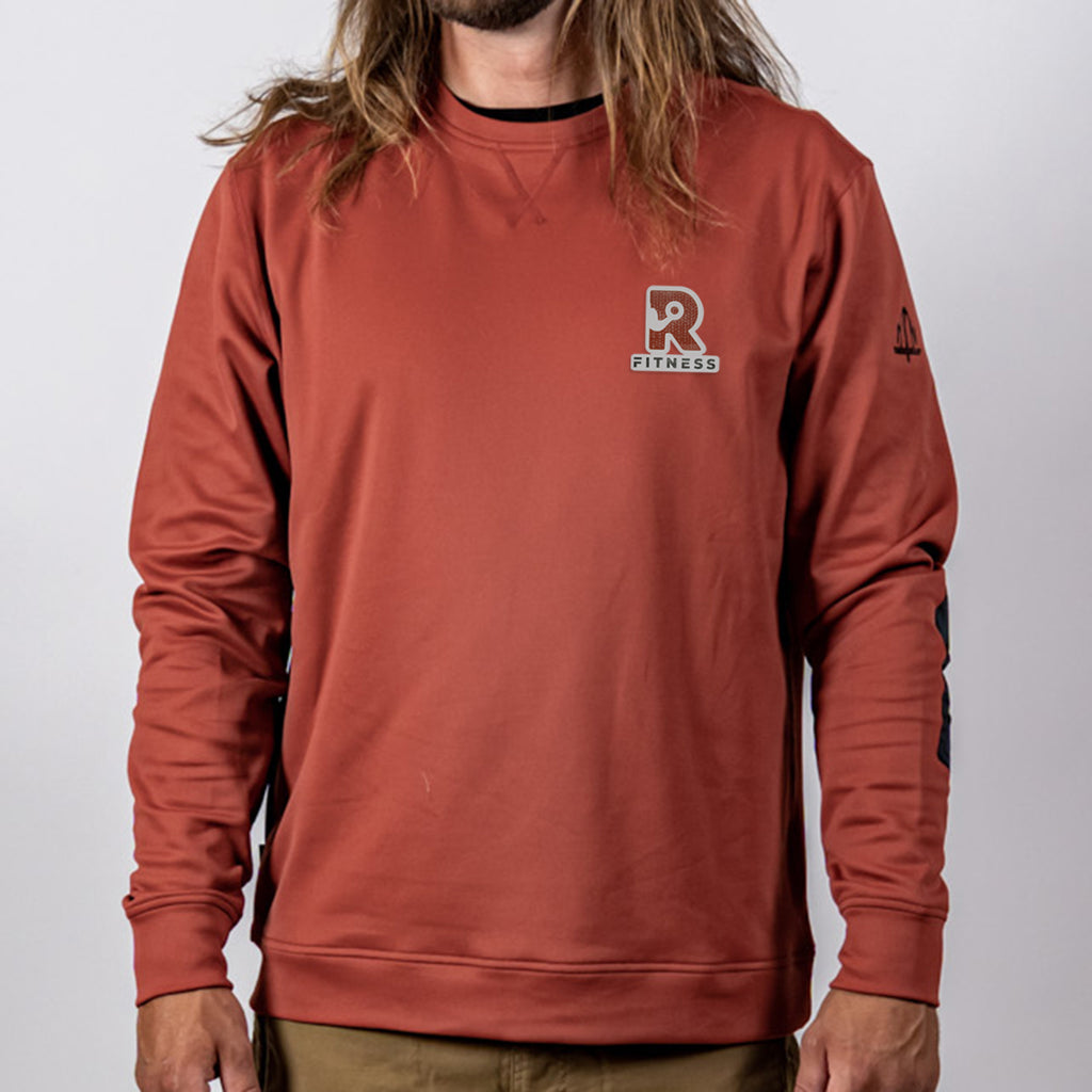 Mountain Standard Fleece Crew, Overland - Barn Red - Patch