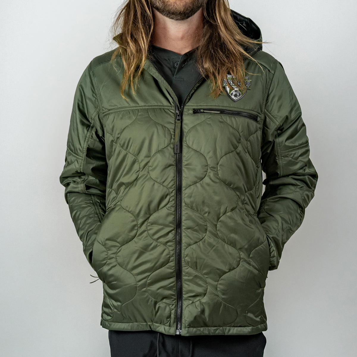Mountain Standard Primaloft Jacket, Backroads - Beetle Green - Patch