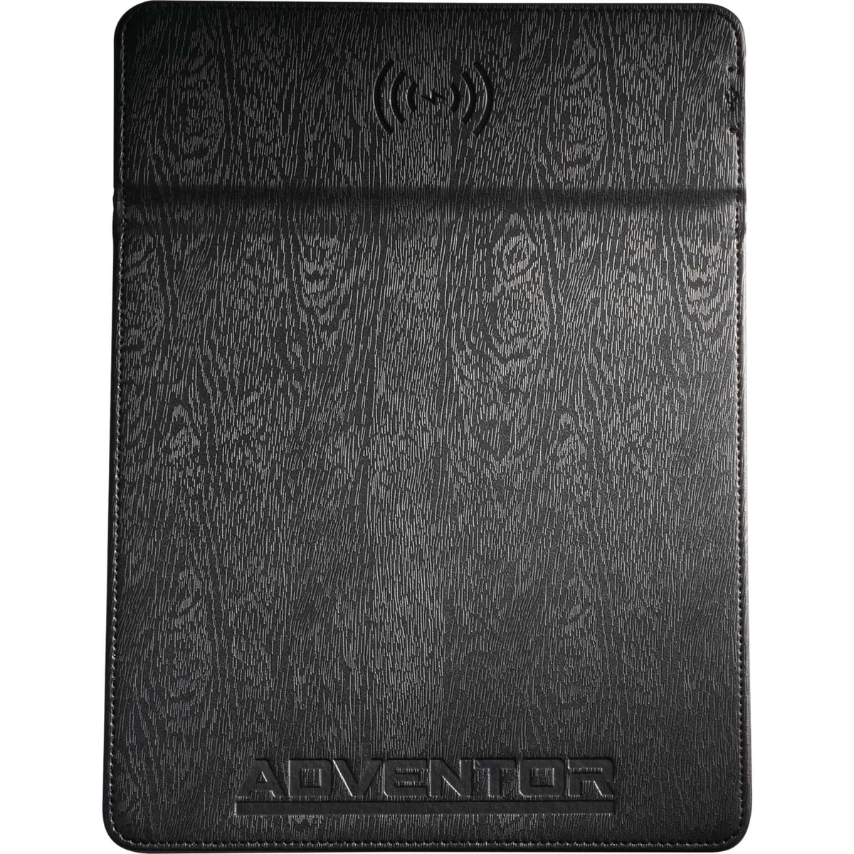 Mouse Pad with 15W Wireless Charger Debossing - Black - Front 2
