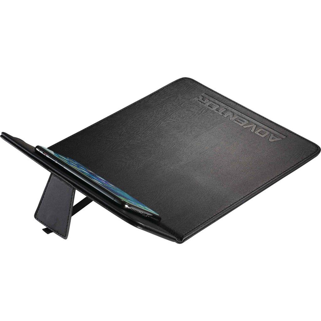 Mouse Pad with 15W Wireless Charger Debossing - Black - Photo