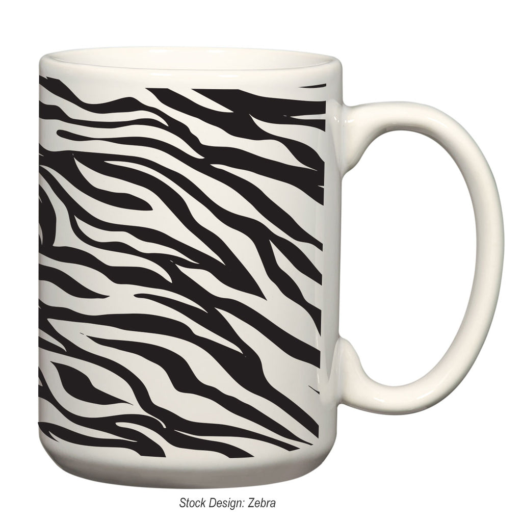Mug in Full Color, 15 oz - White - zebra_blank