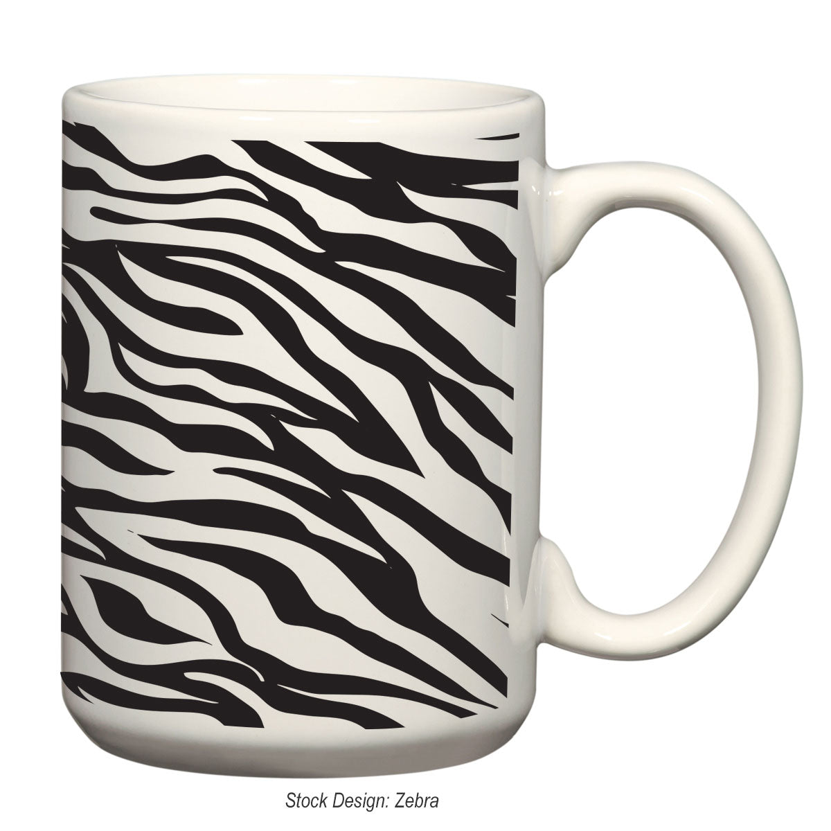 Mug in Full Color, 15 oz - White - zebra_blank