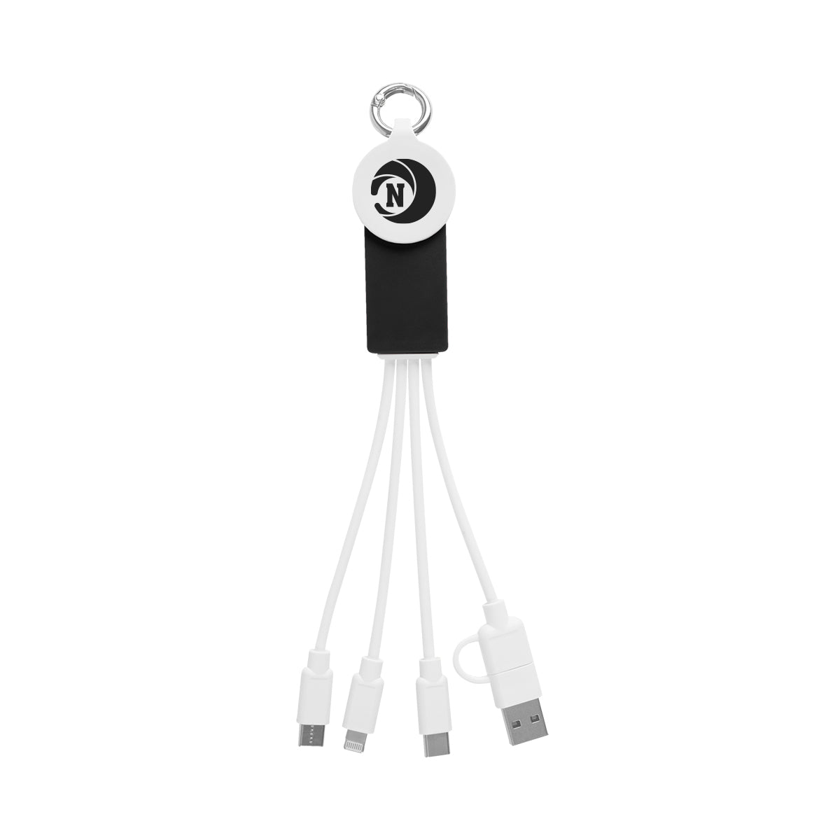 Multi-Charging Cable with Watch Dock - White with Black - Pad Print