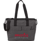 Multi-Pocket Laptop Tote with Crossbody Strap Transfer - Graphite - Front