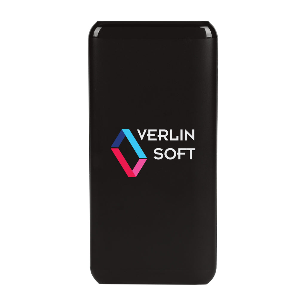 Multi-Port Power Bank, 10,000 mAh - Black - Full Color
