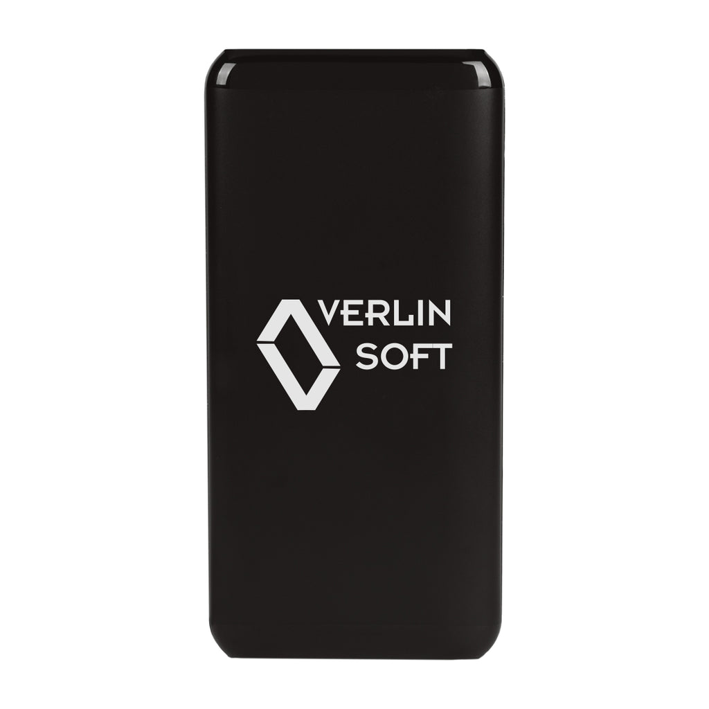 Multi-Port Power Bank, 10,000 mAh - Black - Silk Screen