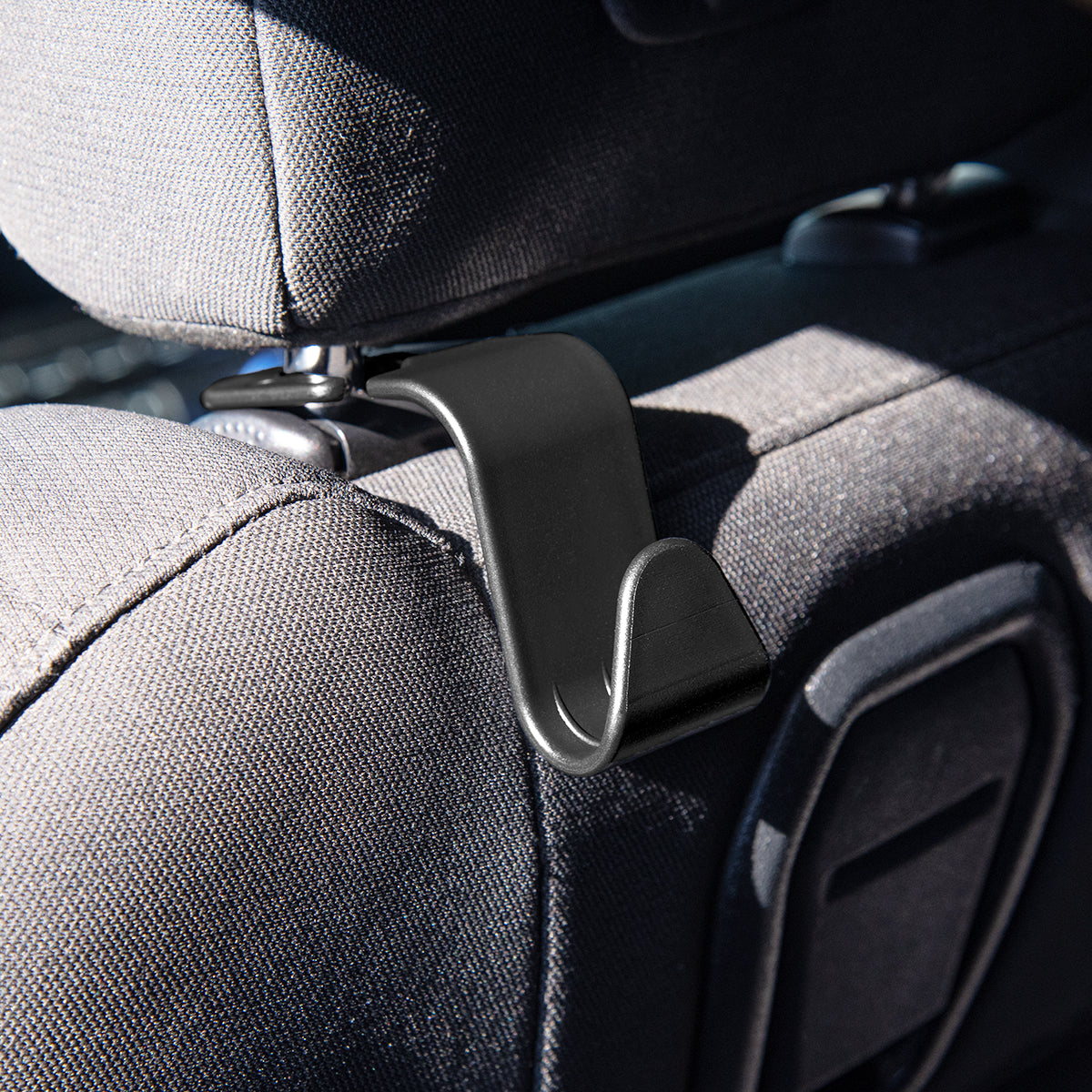 Multi-Purpose Headrest Hook for the Car - Black - Inuse