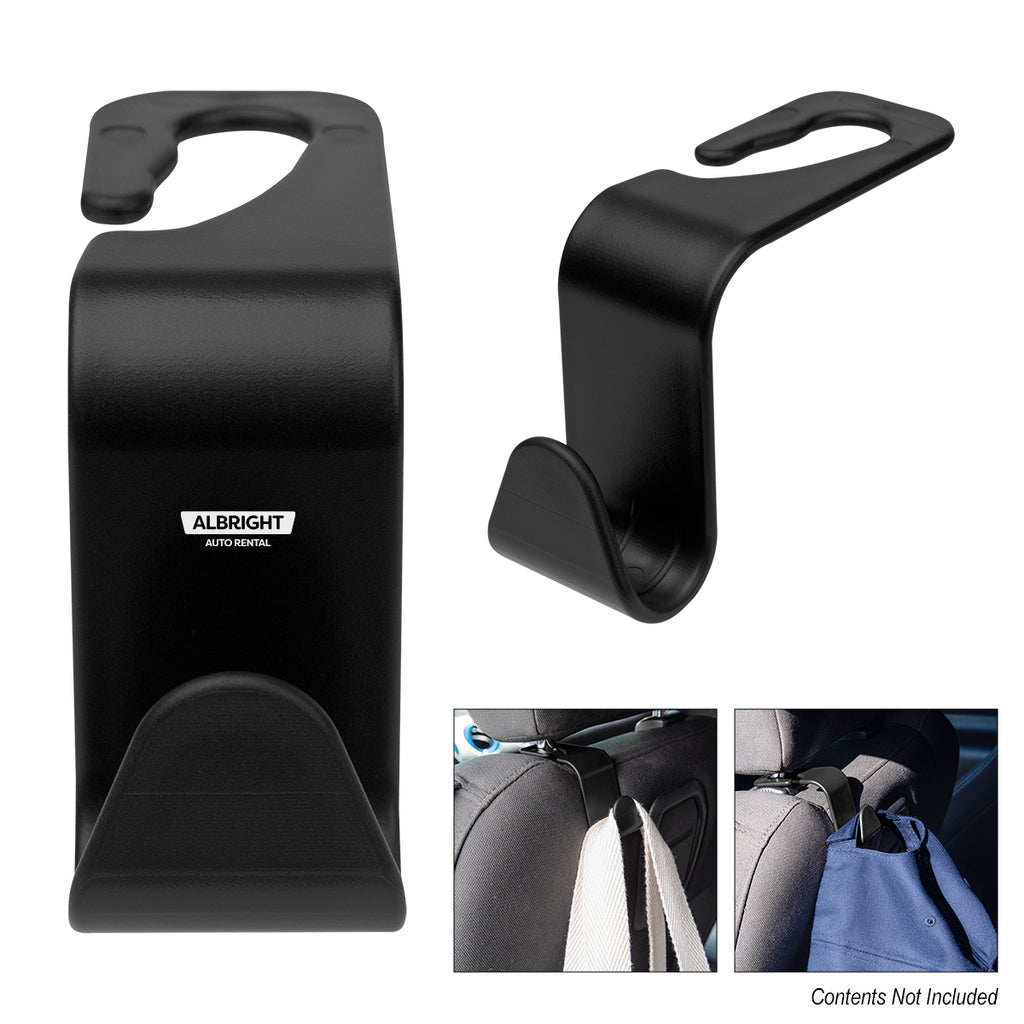 Multi-Purpose Headrest Hook for the Car - Black - Pad Print