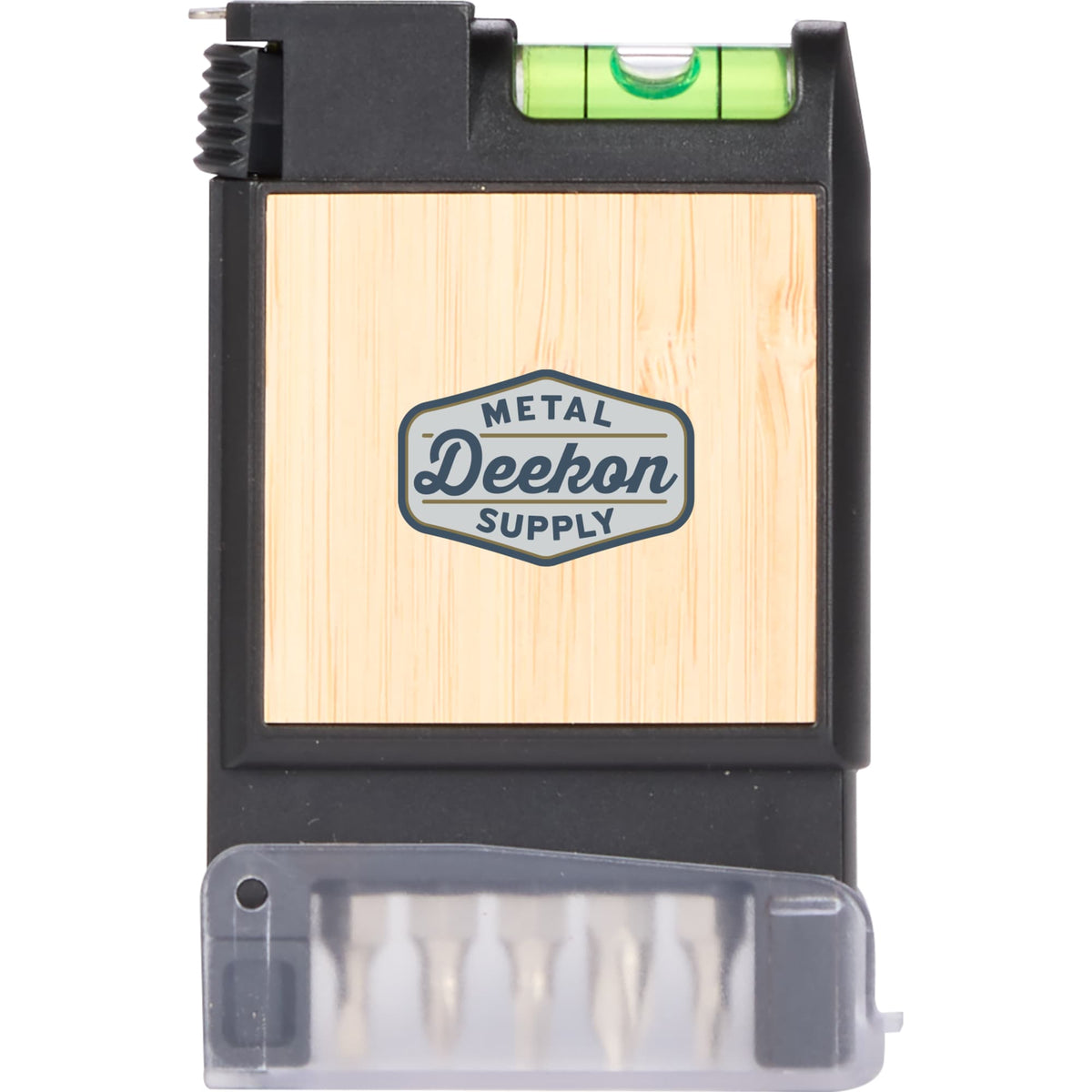 Multi-Tool with Tape Measure, Level and Bits in Recycled ABS Full Color - Black - Front 2