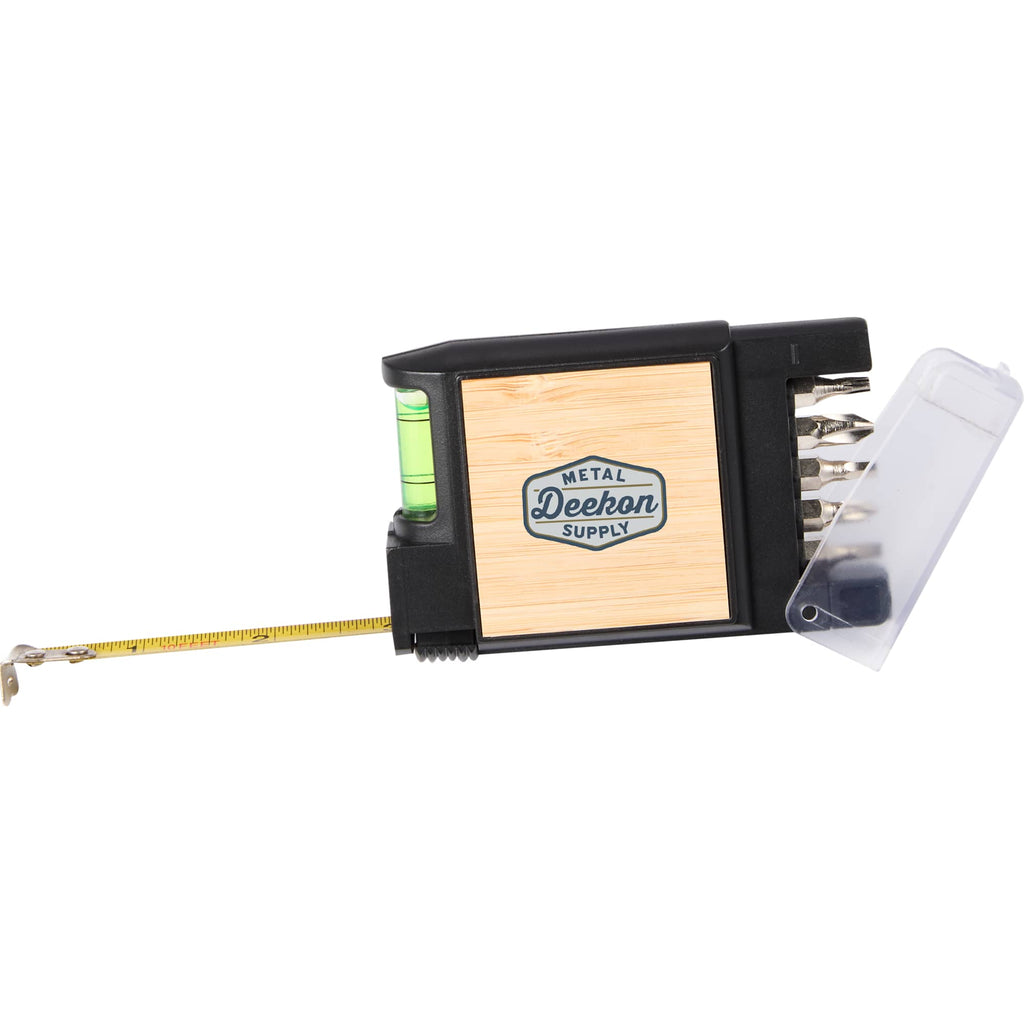 Multi-Tool with Tape Measure, Level and Bits in Recycled ABS Full Color - Black - Front