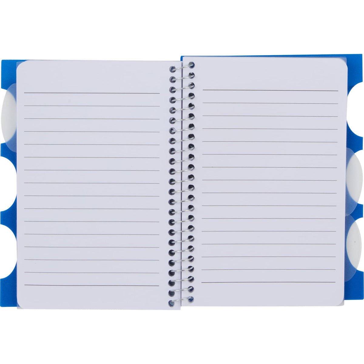 Multitask Notebook with Tabs and Recycled Cover, 4 x 6 Inches - Royal - Open
