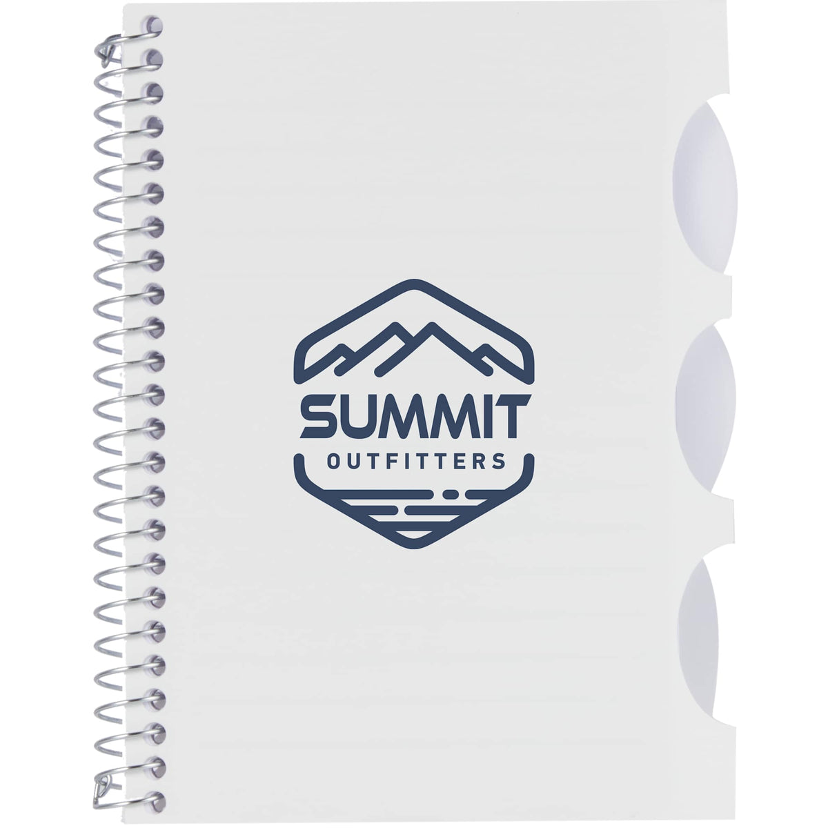 Multitask Notebook with Tabs and Recycled Cover, 4 x 6 Inches - White - Front