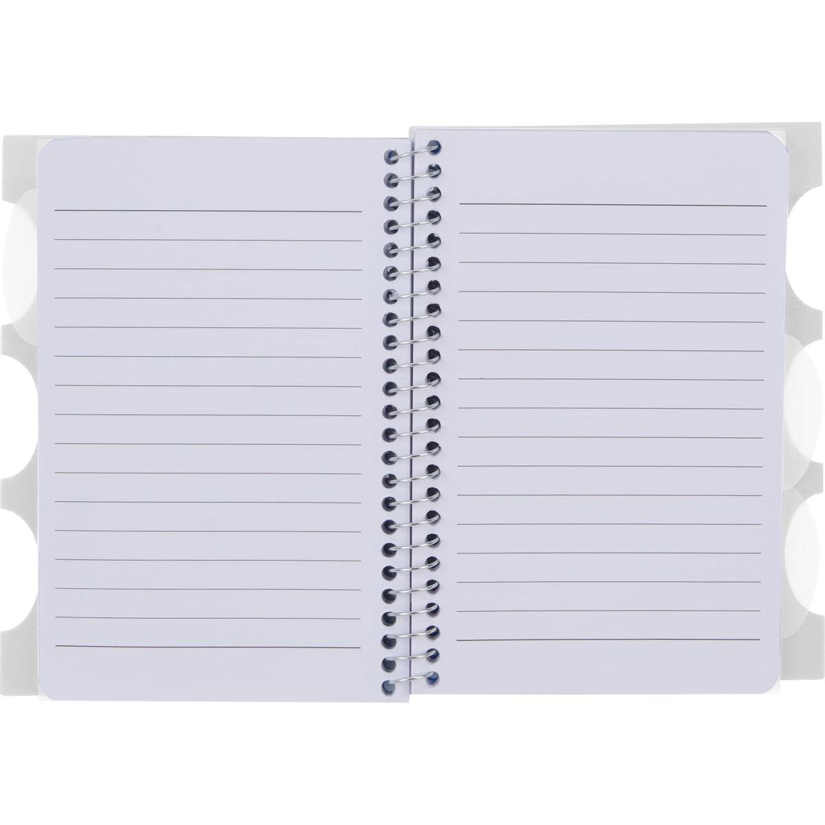 Multitask Notebook with Tabs and Recycled Cover, 4 x 6 Inches - White - Open