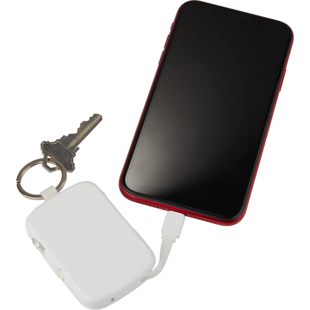 My Jolt Keychain Power Bank with Built-In Cables, 2,000 mAh Full Color - White - Detail 2