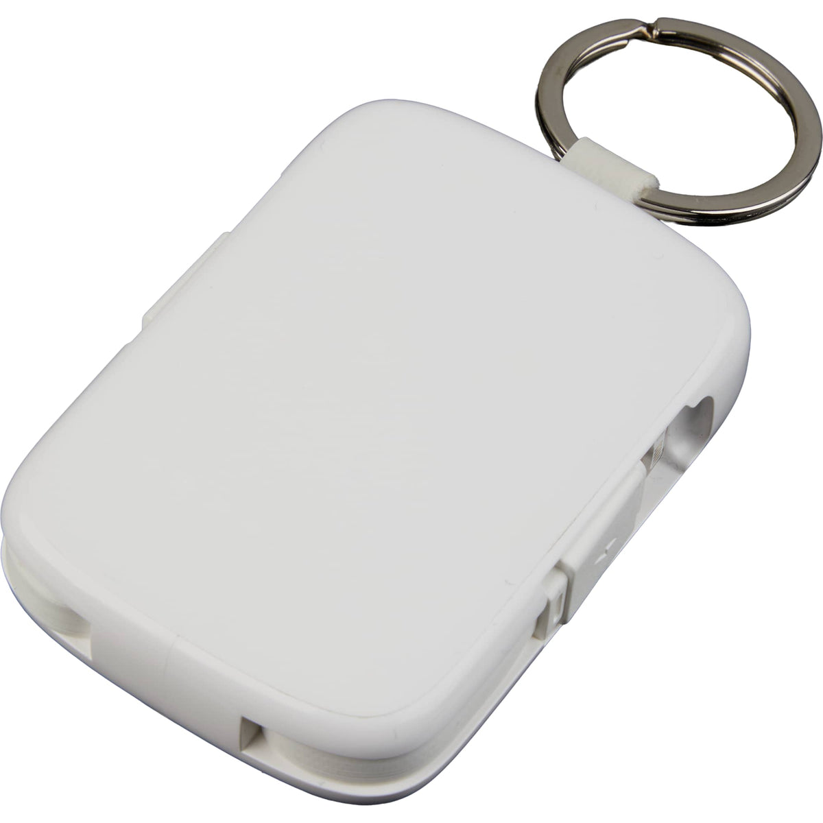 My Jolt Keychain Power Bank with Built-In Cables, 2,000 mAh Full Color - White - Left Angle