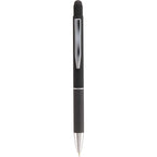 Nadine Soft Touch Gel Pen with Stylus, Recycled Aluminum Full Color - Black - Clip