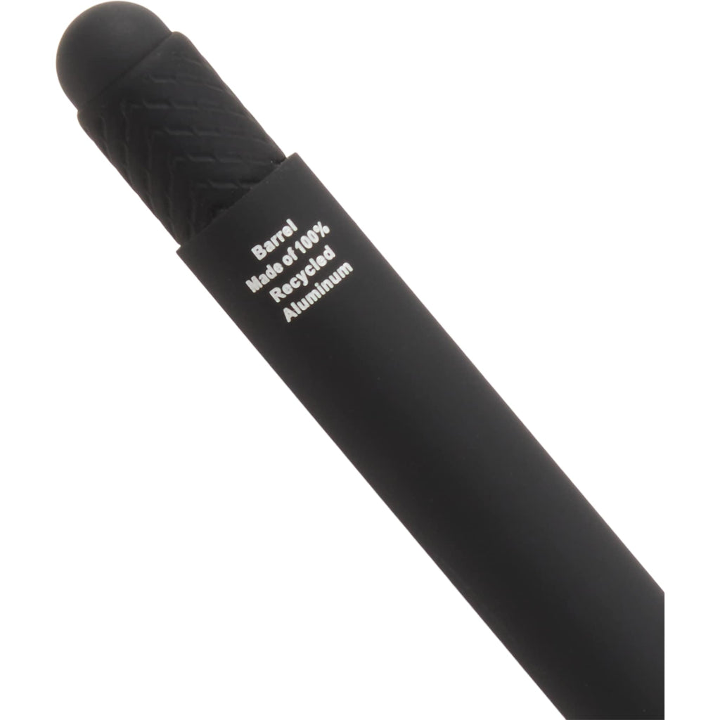 Nadine Soft Touch Gel Pen with Stylus, Recycled Aluminum Full Color - Black - Detail