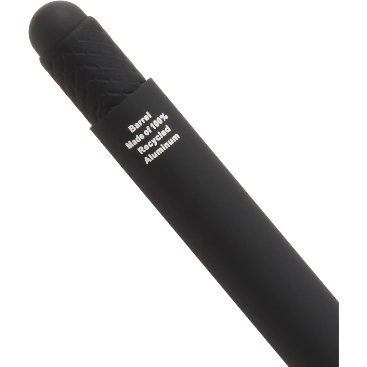 Nadine Soft Touch Gel Pen with Stylus, Recycled Aluminum Full Color - Black - Detail
